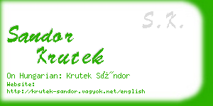 sandor krutek business card